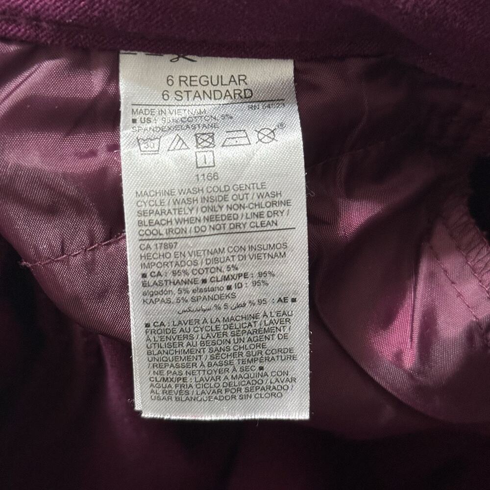 Old Navy Mid Rise Pixie Ankle Pants Purple Size 6 Reg - Picture 3 of 9